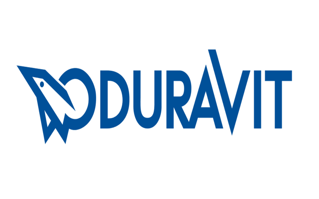 Duravit logo in blue, featuring a stylized bird icon integrated into the letter 'D'.