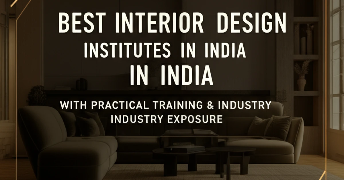 Best Interior Design Institutes in India with Practical Training & Industry Exposure